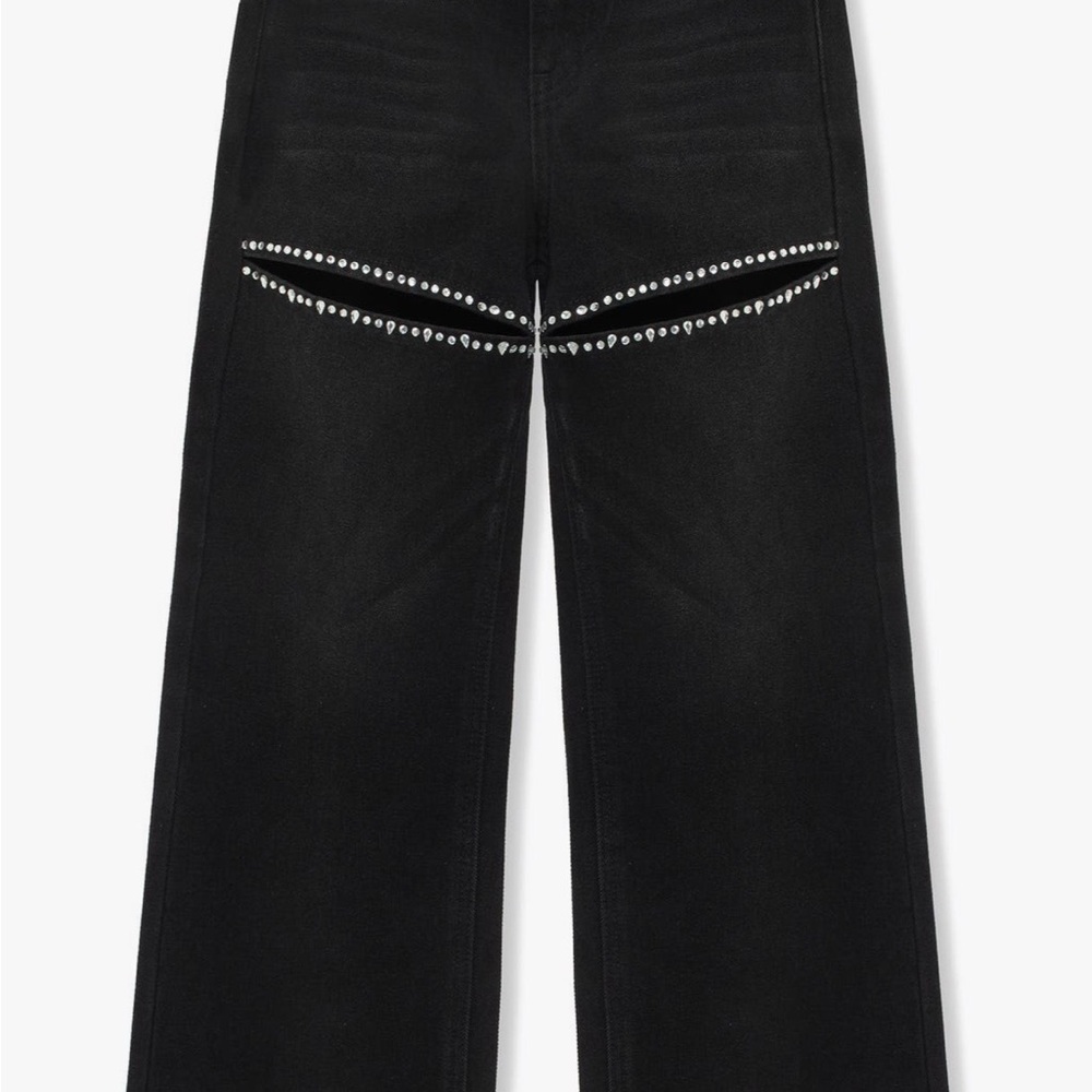 Stylish Kids Black Jeans with Silver Detailing
